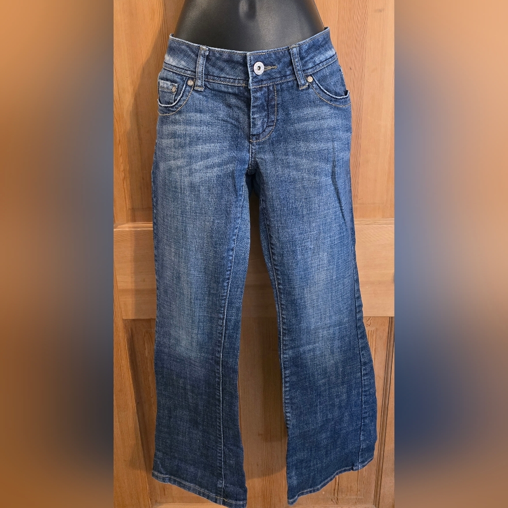 Y2K Vintage Refuge Low-rise Women's Blue Jeans Size 7 90s Denim Casual - Picture 2 of 7